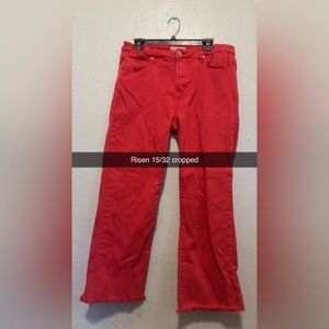 Risen Red Cropped Jeans